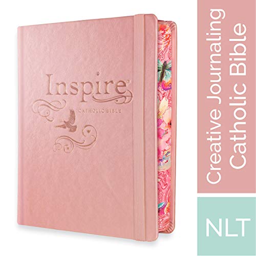 Tyndale NLT Inspire Catholic Bible (Hardcover. Rose Gold): Catholic Coloring Bible–Over 450 Illustrations to Color and Creative Journaling Bib